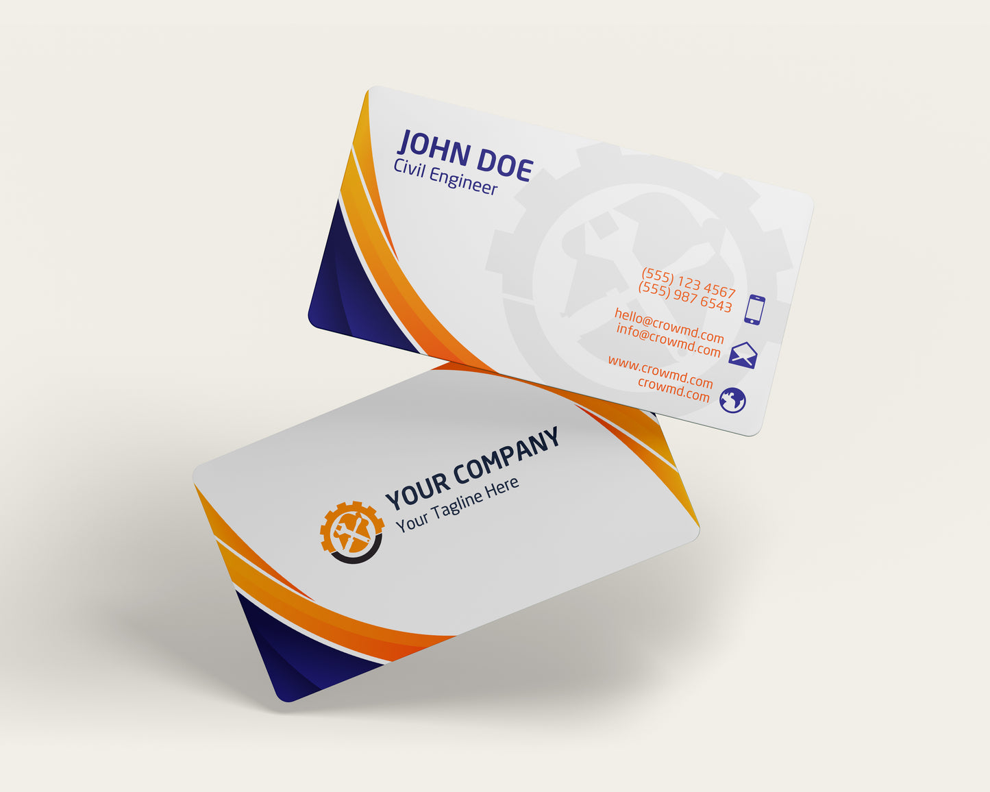 Construction Business Card Template | Residential Contractor Design | CON6