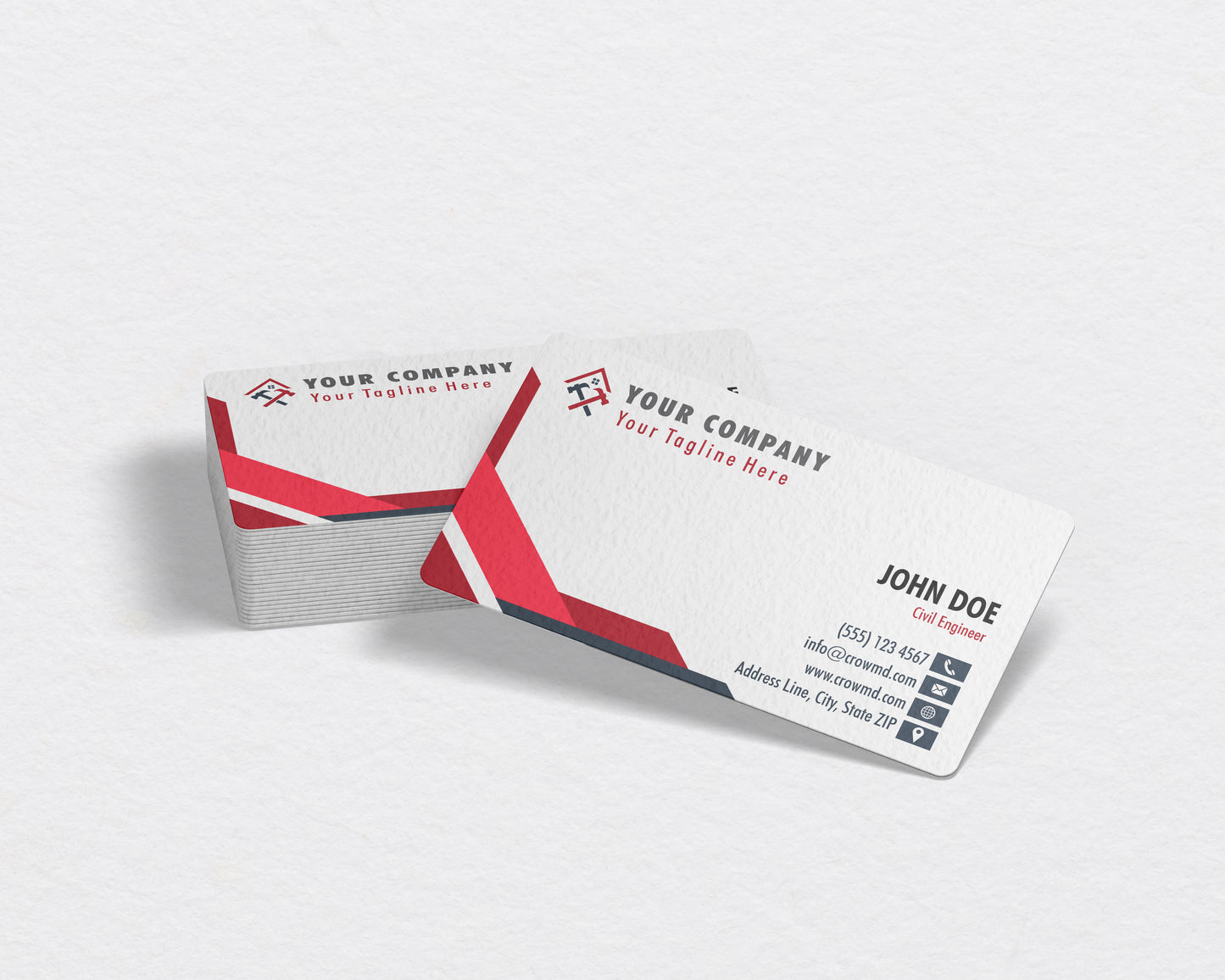 Construction Business Card Template | Minimal Contractor Branding | CON12