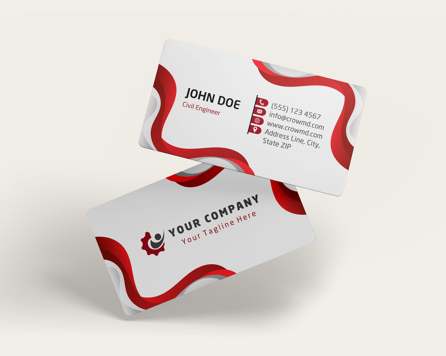 Construction Business Card Template | Corporate Construction Style | CON13