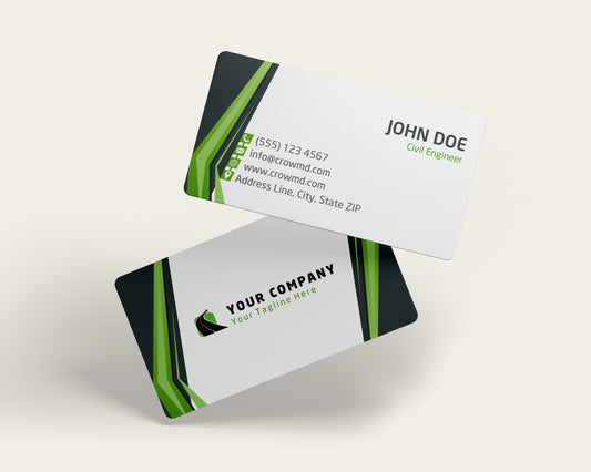 Construction Business Card Template | Clean Industrial Contractor | CON19