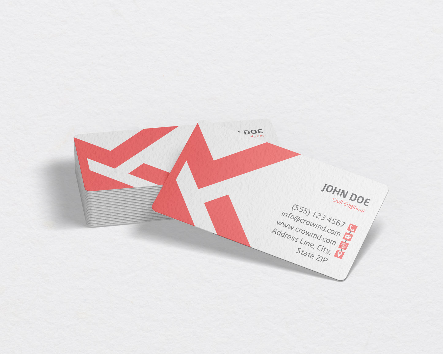 Construction Business Card Template | Bold Modern Contractor Card | CON22