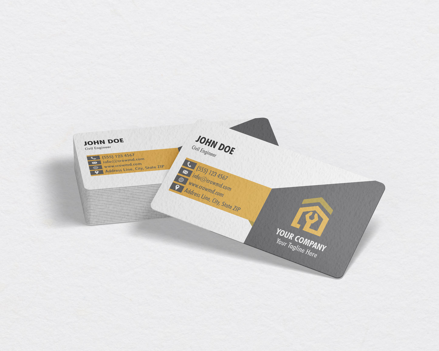 Construction Business Card Template | Home Services Contractor Card | CON3