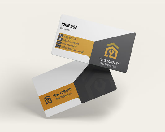 Construction Business Card Template | Home Services Contractor Card | CON3