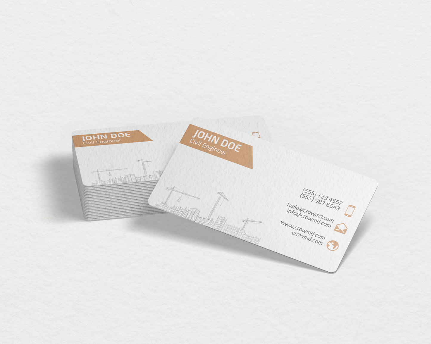 Construction Business Card Template | Clean Professional Layout | CON5