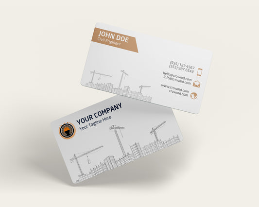 Construction Business Card Template | Clean Professional Layout | CON5