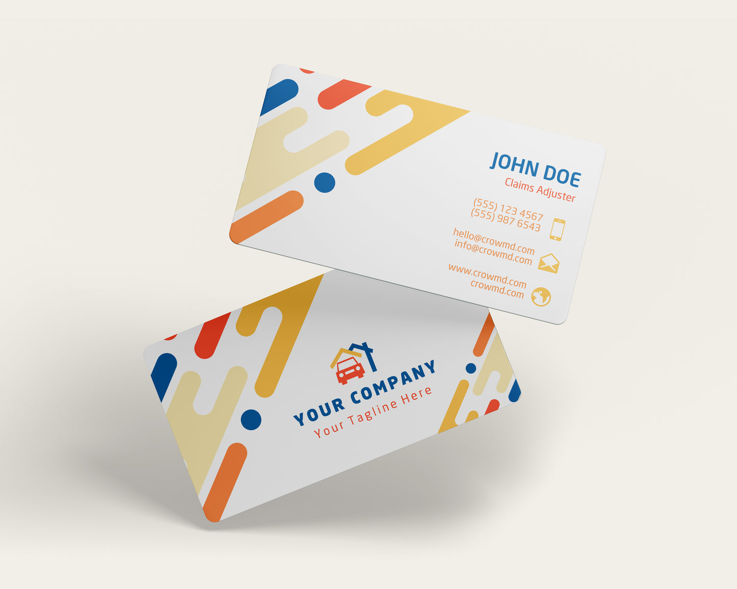 Insurance Business Card Template | Simple Corporate Look | INS9