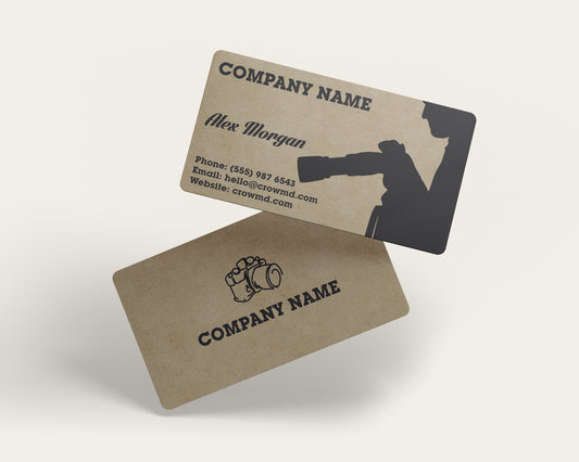 Photographer Business Card Template | Black & White Aesthetic | PH3