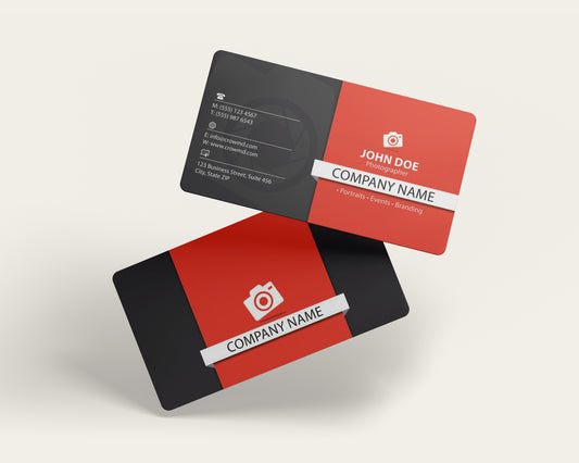 Photographer Business Card Template | Luxury Dark Design | PH5