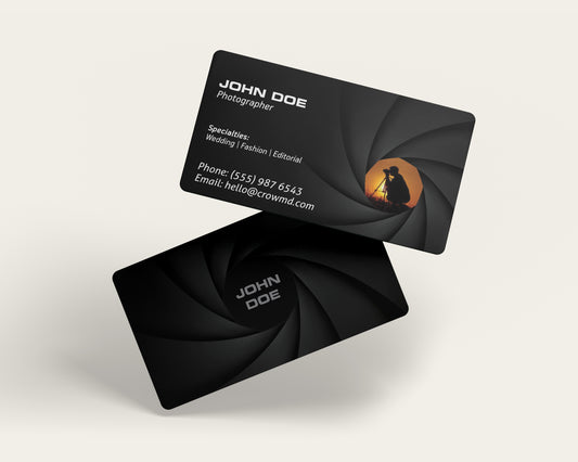 Photographer Business Card Template | Simple Typography Layout | PH6