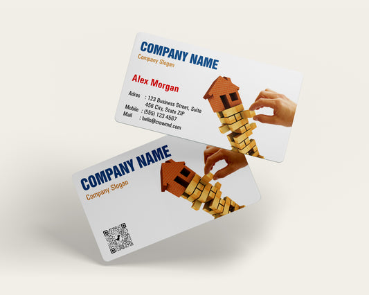 Real Estate Business Card Template | Clean Corporate Design | REO3