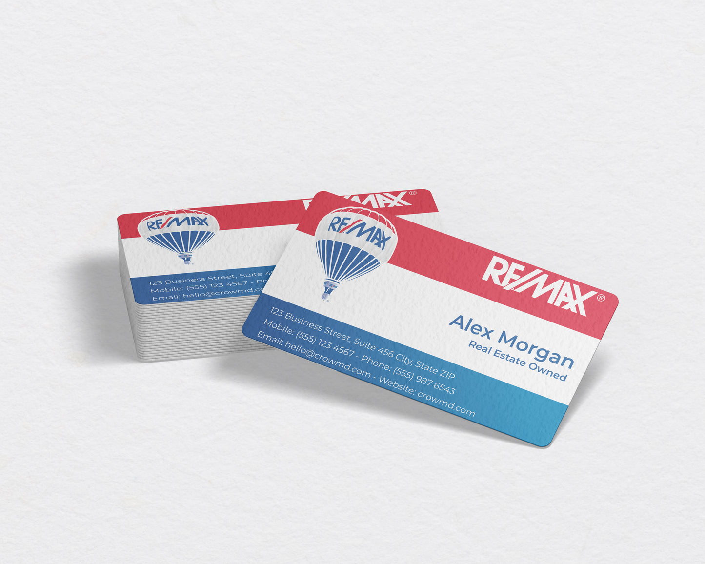 Real Estate Business Card Template | REMAX Modern Property Agent Style | REO6