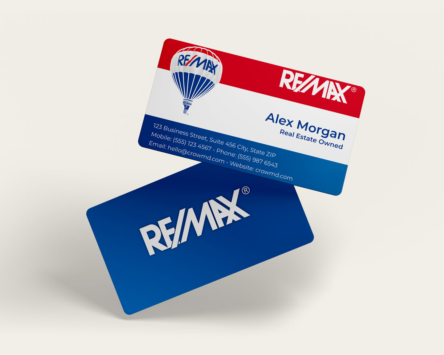 Real Estate Business Card Template | REMAX Modern Property Agent Style | REO6