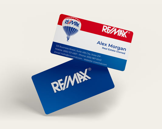 Real Estate Business Card Template | REMAX Modern Property Agent Style | REO6