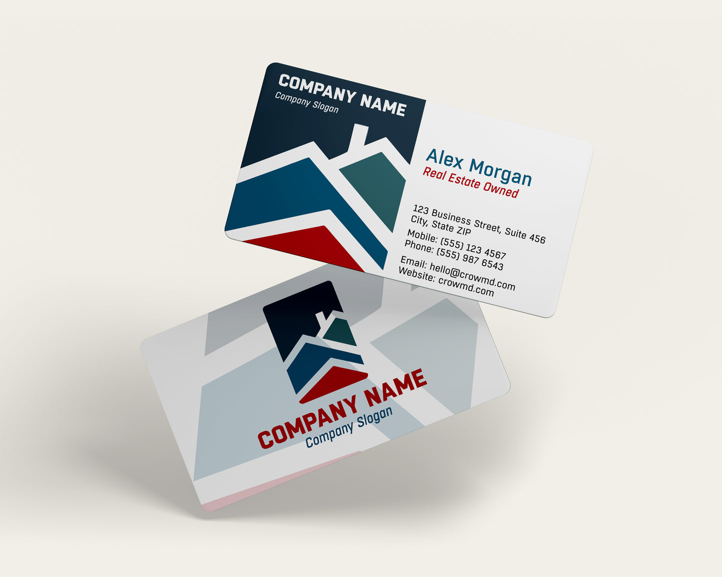 Real Estate Business Card Template | Premium Agent Design | REO8