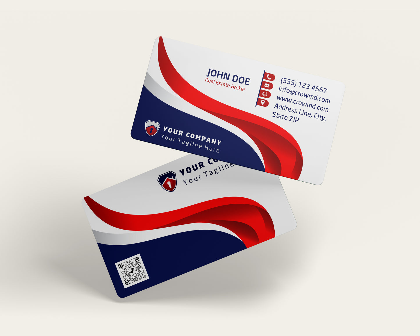 Real Estate Business Card Template | Professional Broker Card | REO9